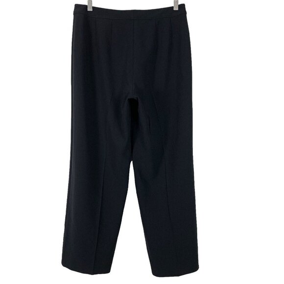 St John Caviar 6 Pants Diana Black Slacks Straight Leg 27.5" Inseam Womens - Picture 2 of 4